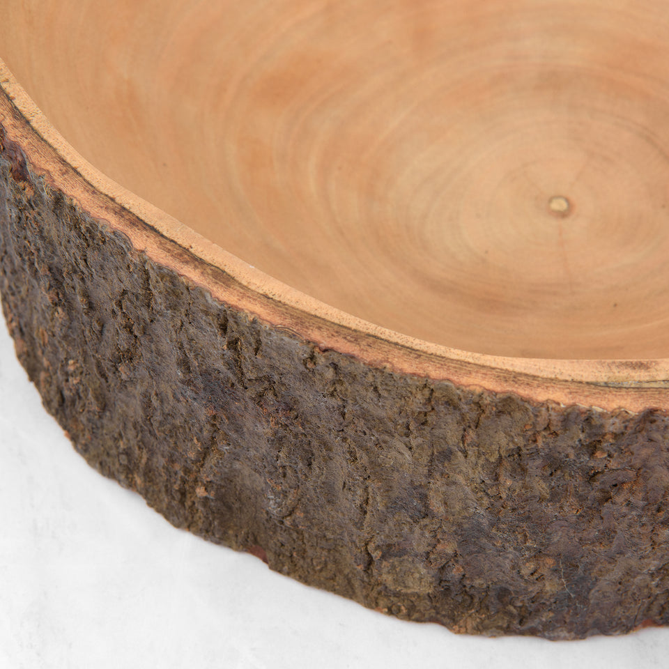 Handcrafted Mango Wood Bowl with Bark