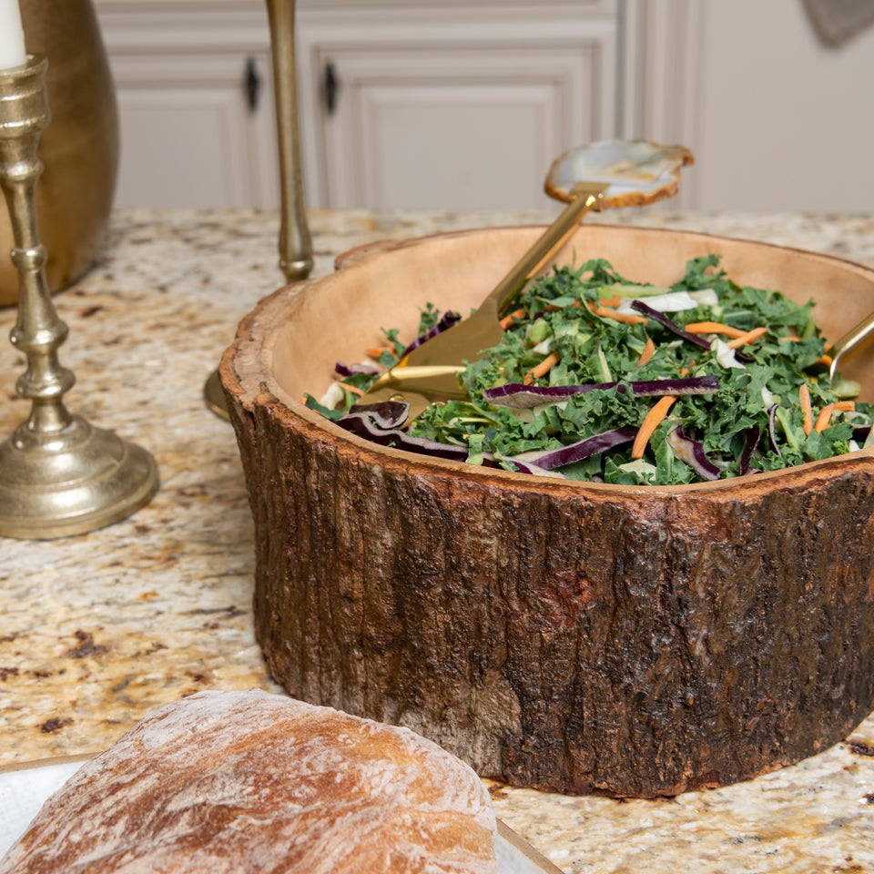Handcrafted Mango Wood Bowl with Bark