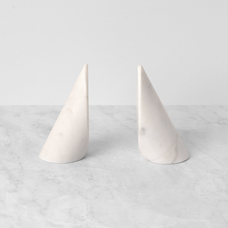 Cylindrical Marble Bookends