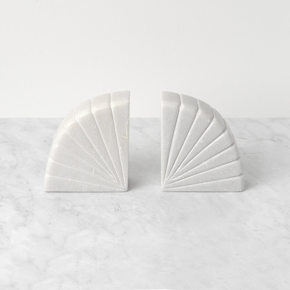 Semicircle Marble Bookends