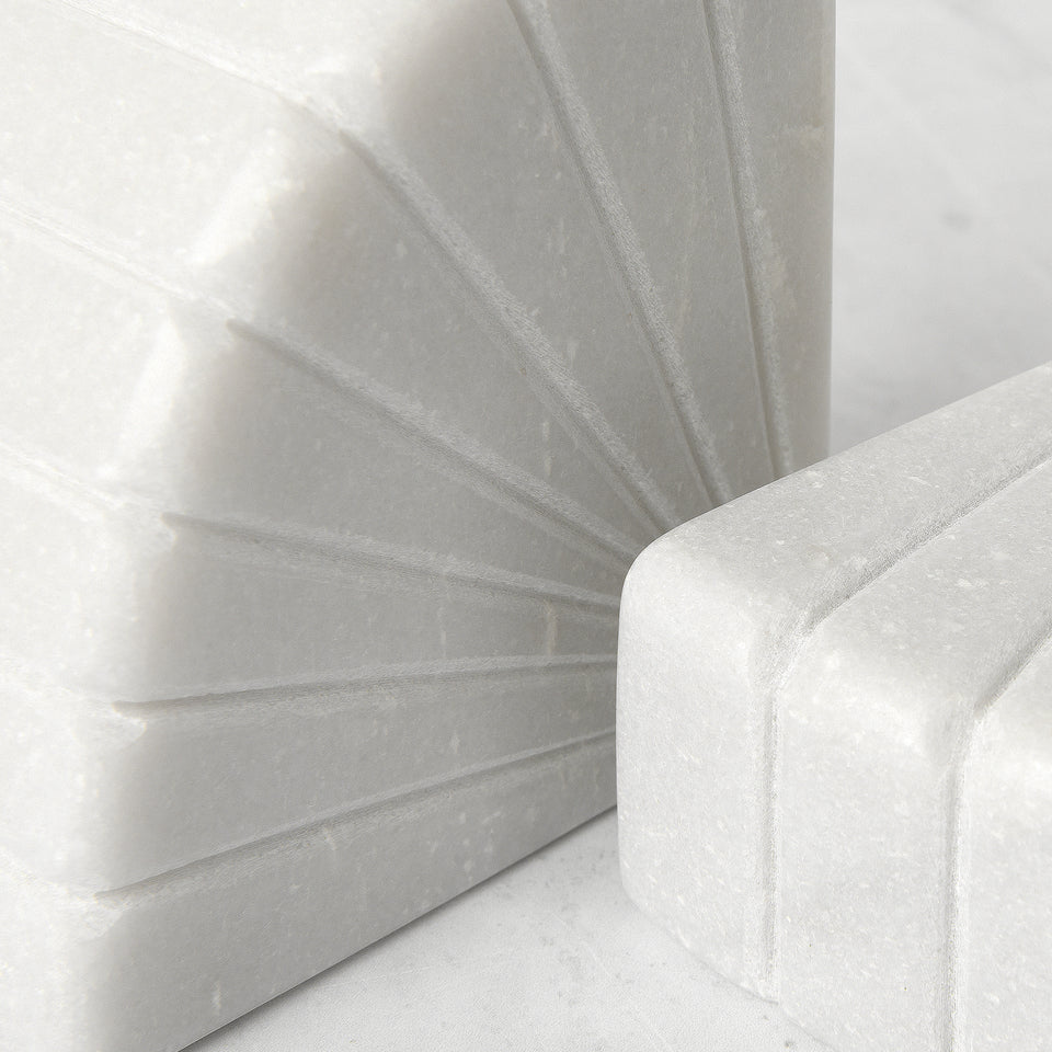 Semicircle Marble Bookends