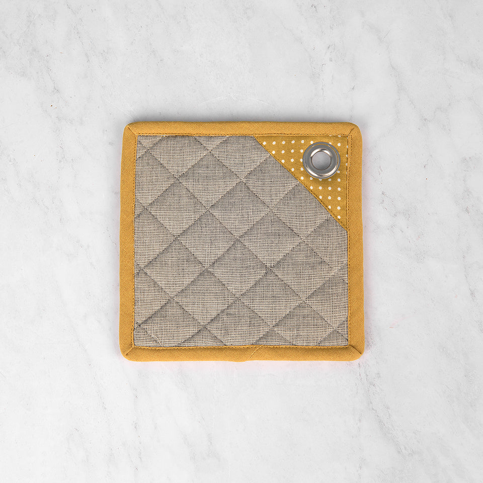 Square Cotton Chambray Pot Holder with Rivet