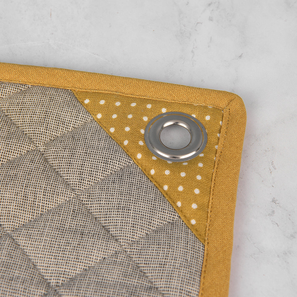 Square Cotton Chambray Pot Holder with Rivet