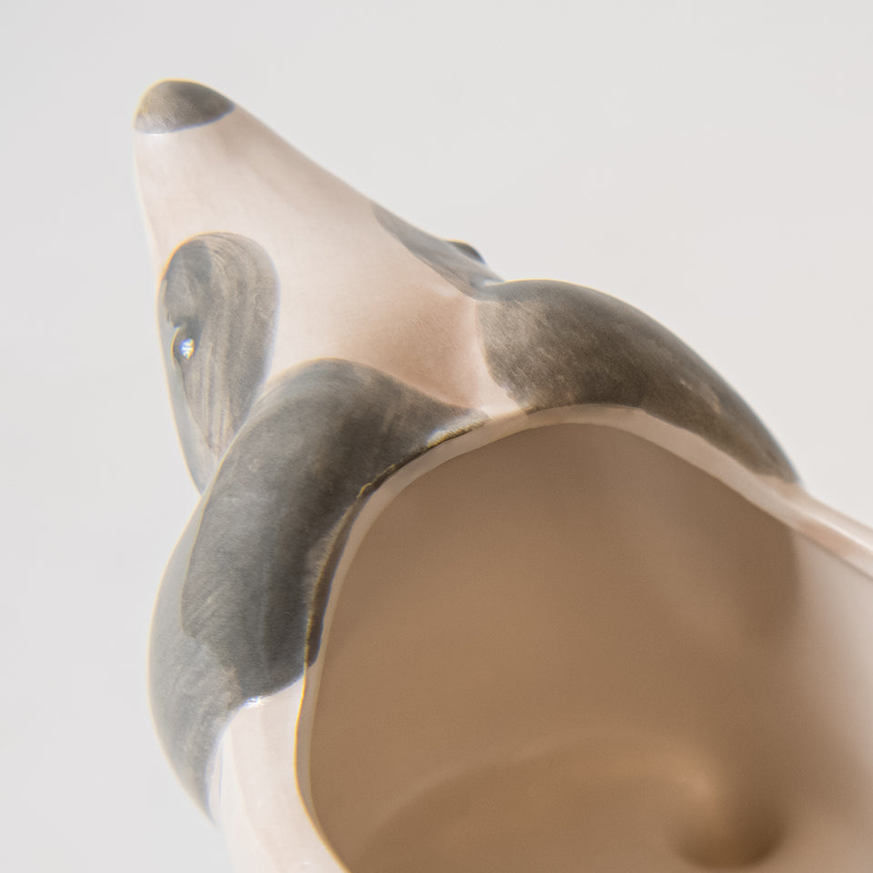 Hand-Painted Ceramic Dog Planter