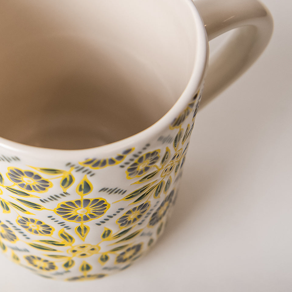 Stoneware Pitcher with Wax Relief Pattern