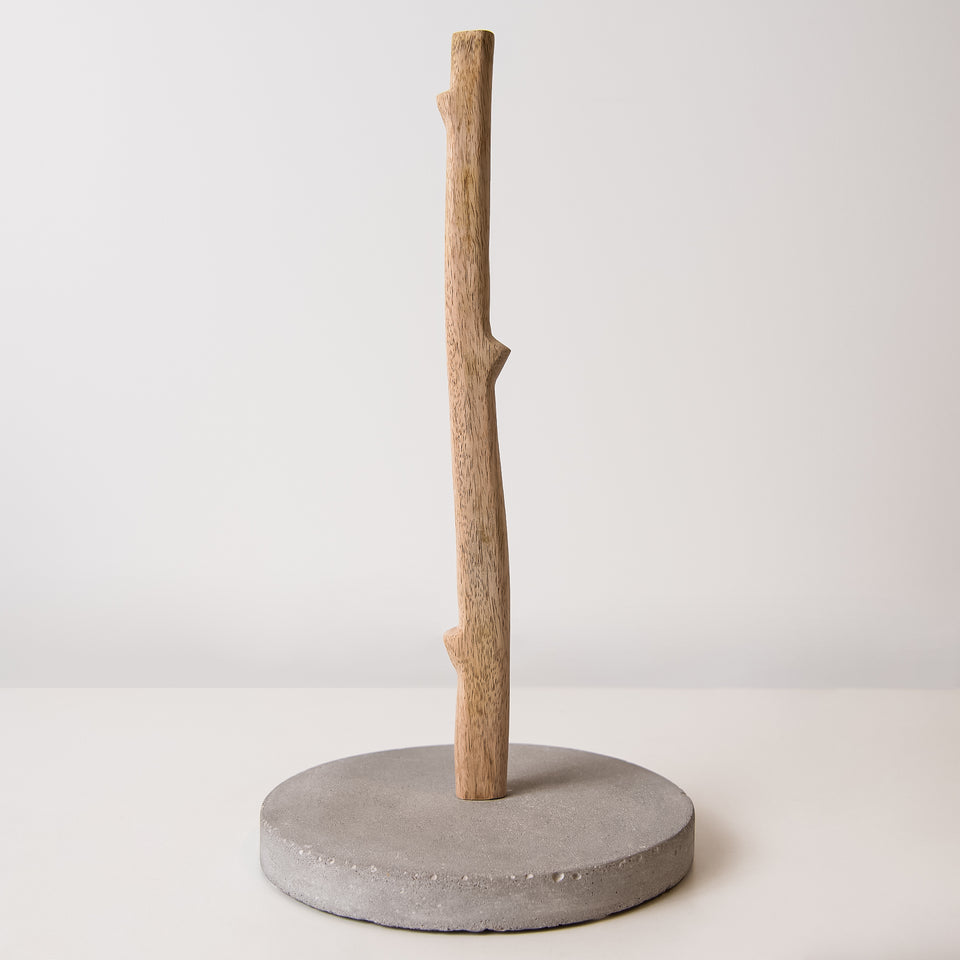 Branch on Concrete Paper Towel Holder