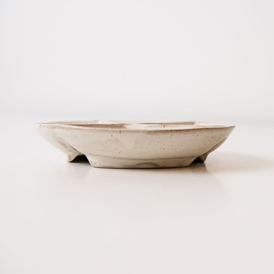 Stoneware Peace Sign 4-Section Dish
