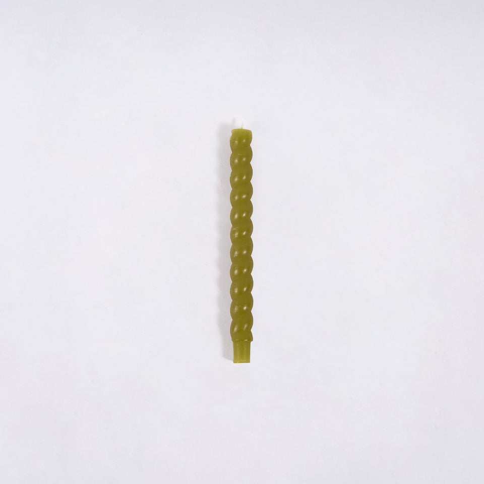 Green Unscented Twisted Taper Candles