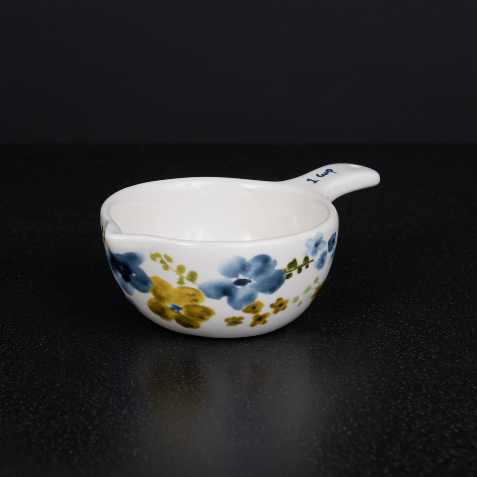 Spring Hand-Painted Stoneware Measuring Cups