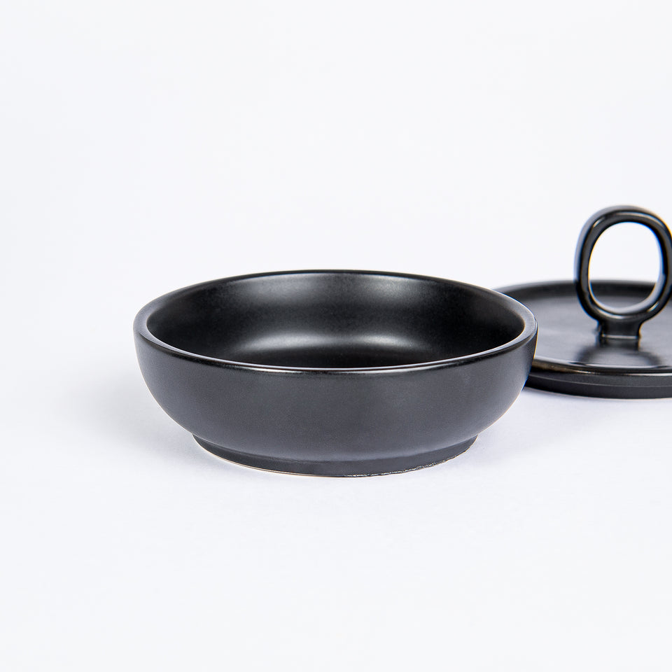 Round Matte Black Container