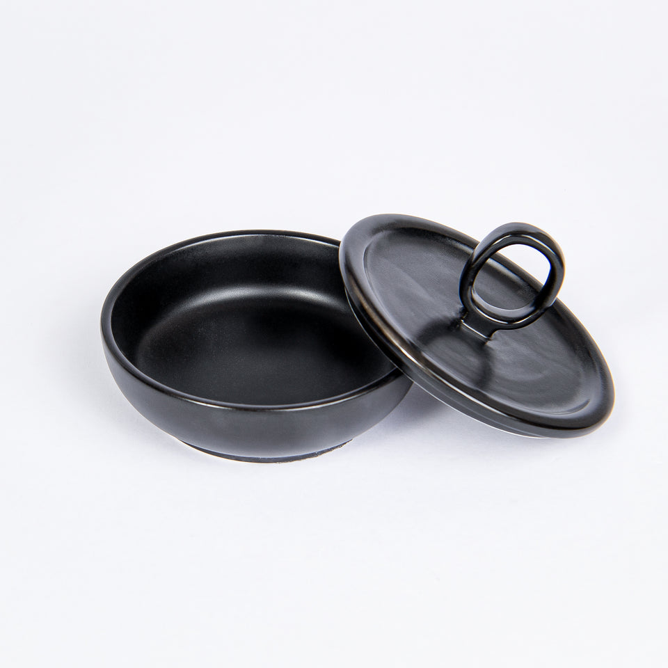 Round Matte Black Container