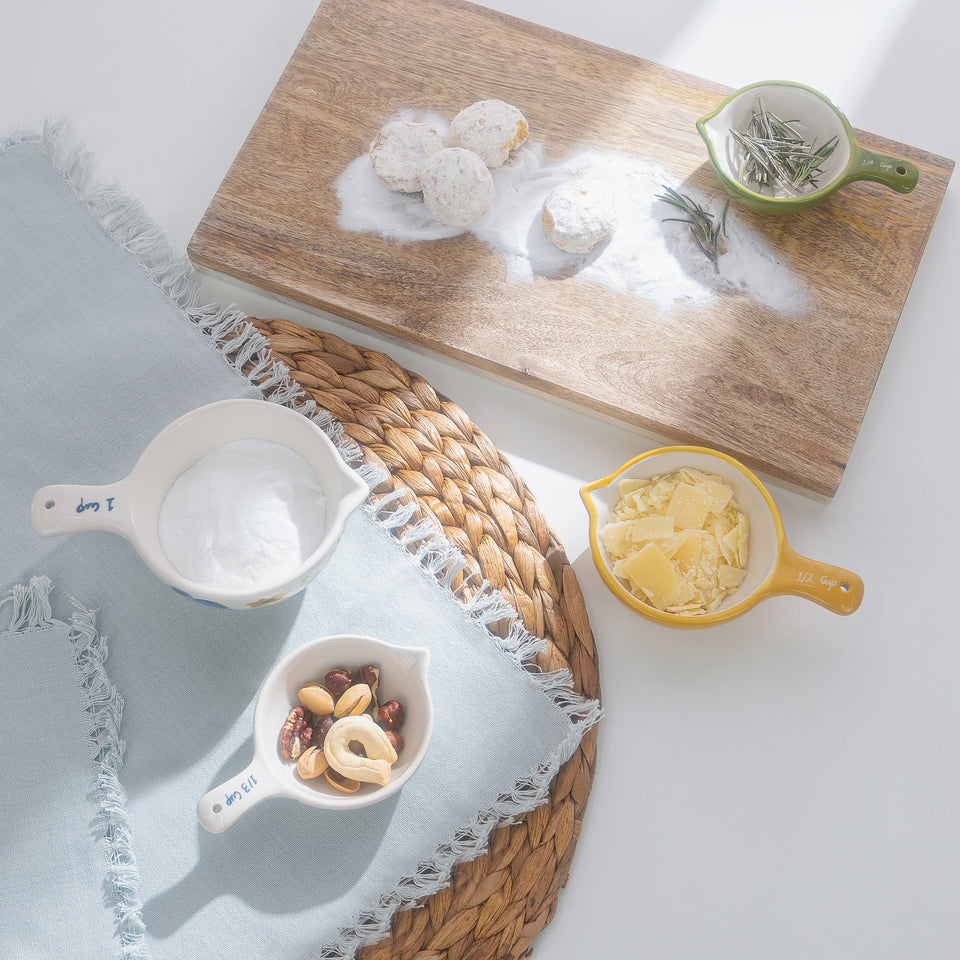 Spring Hand-Painted Stoneware Measuring Cups