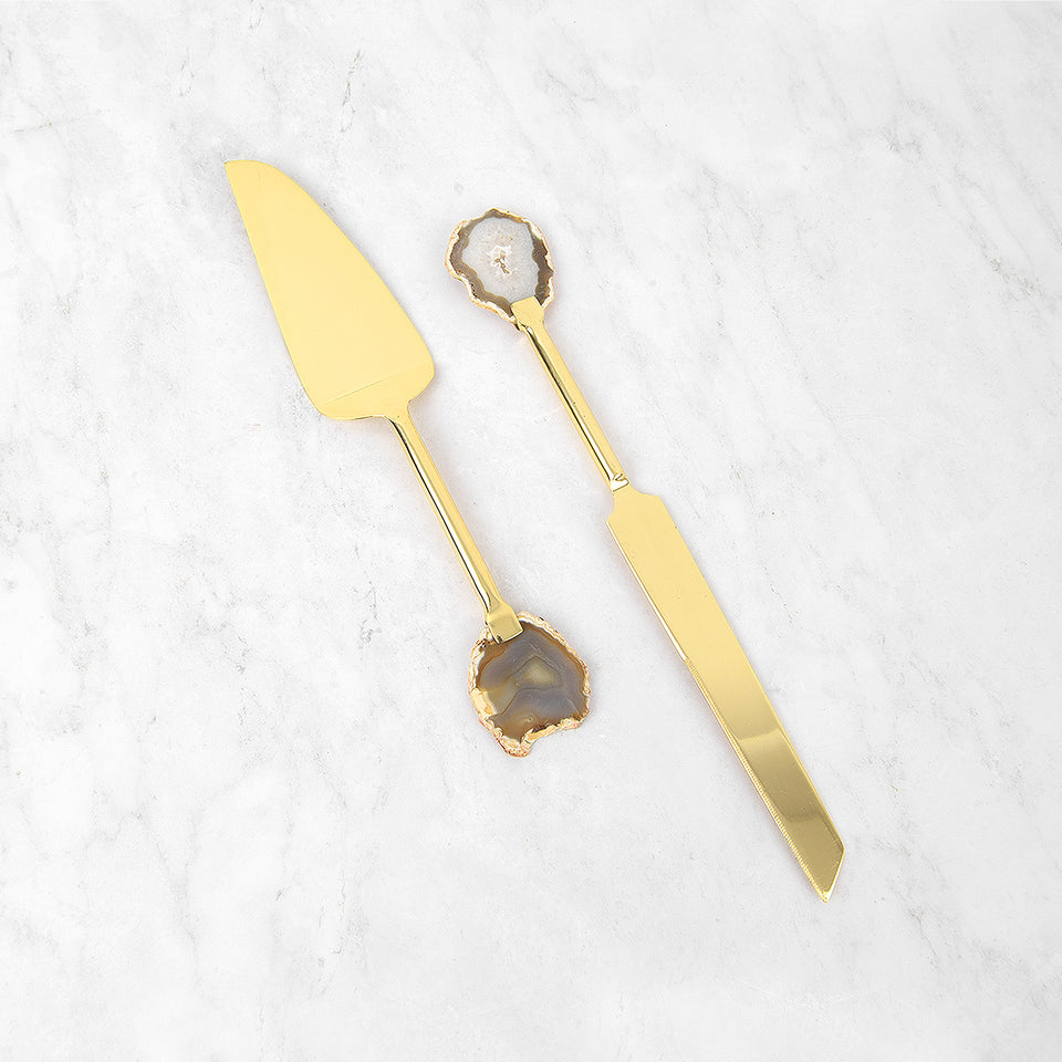 Agate Cake Serving Set