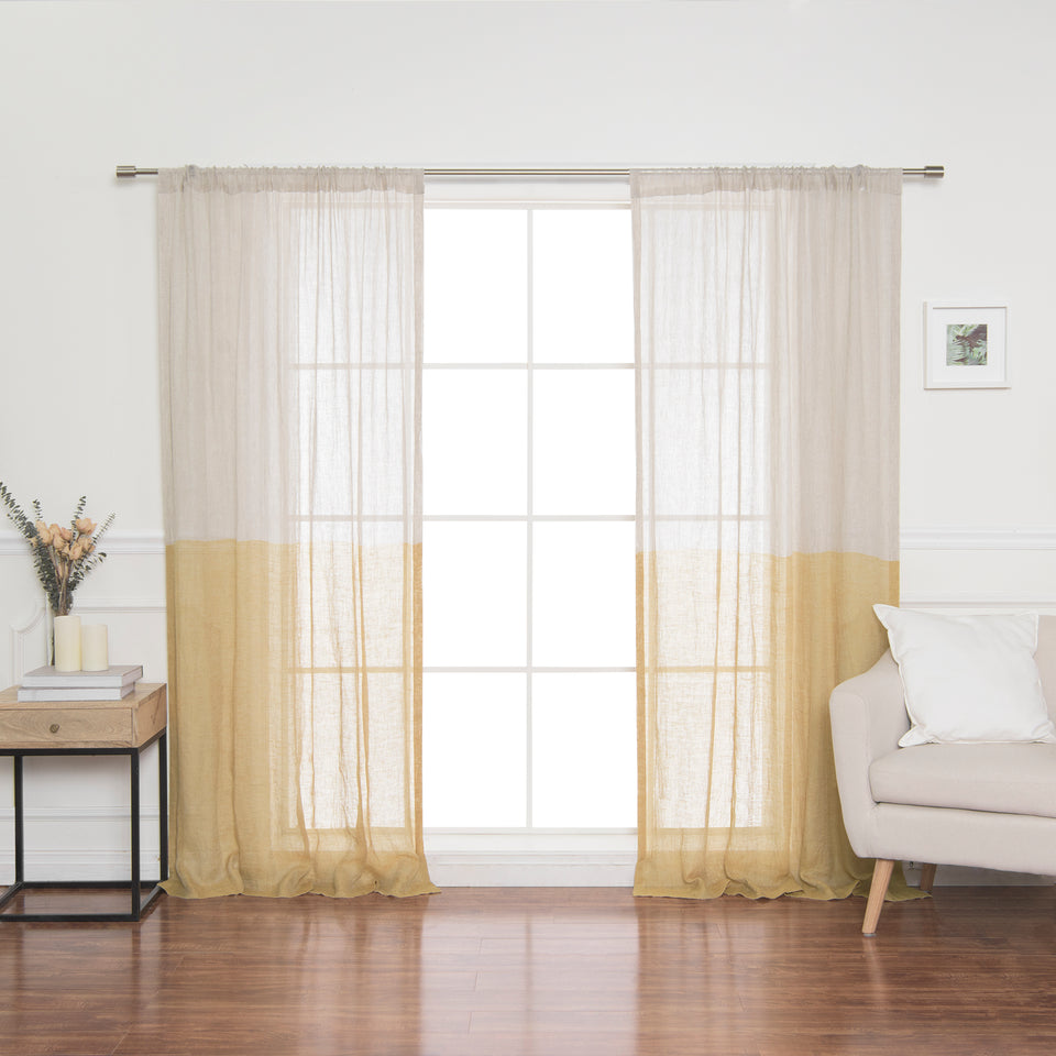 Brittany Linen Voile Colorblock Curtain