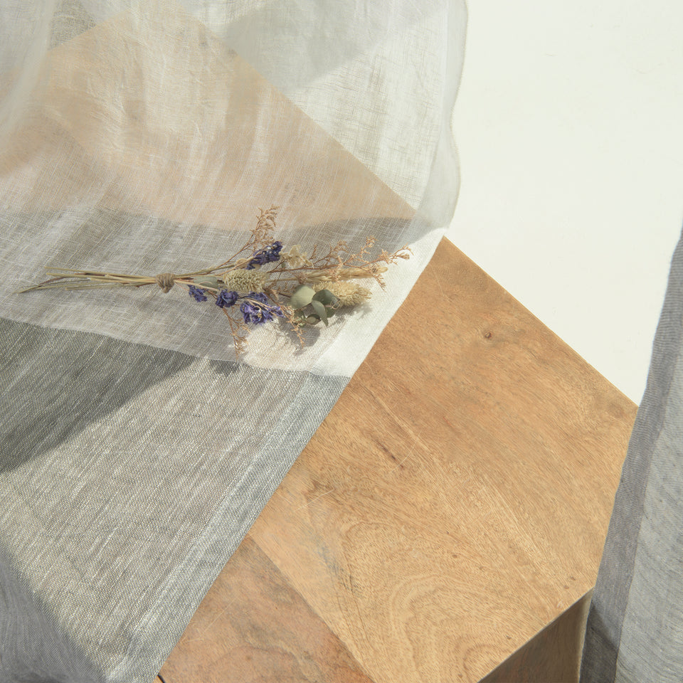 Brittany Linen Voile Colorblock Curtain