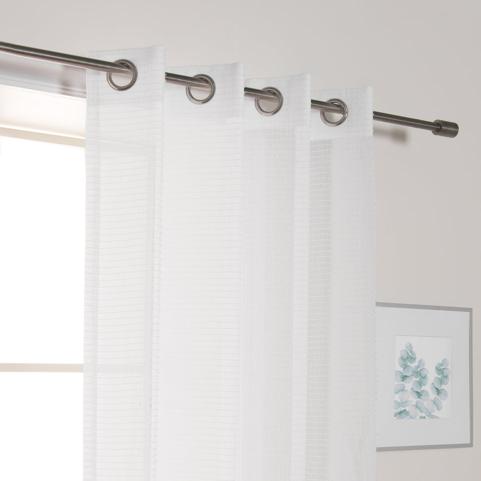 Sheer Thin Stripe Grommet Curtains