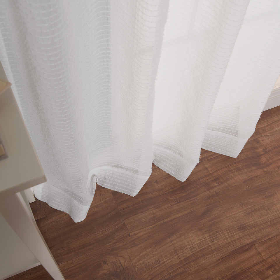 Sheer Thin Stripe Grommet Curtains