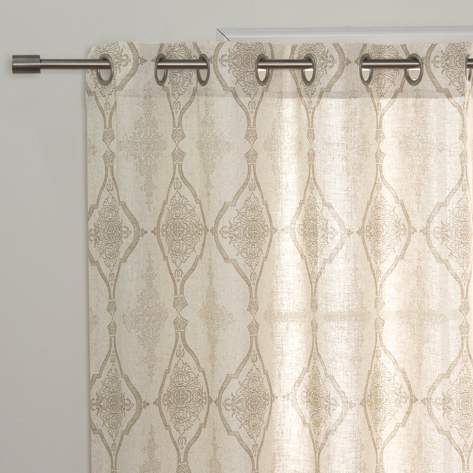 Damask Medallion Linen Blend Curtains