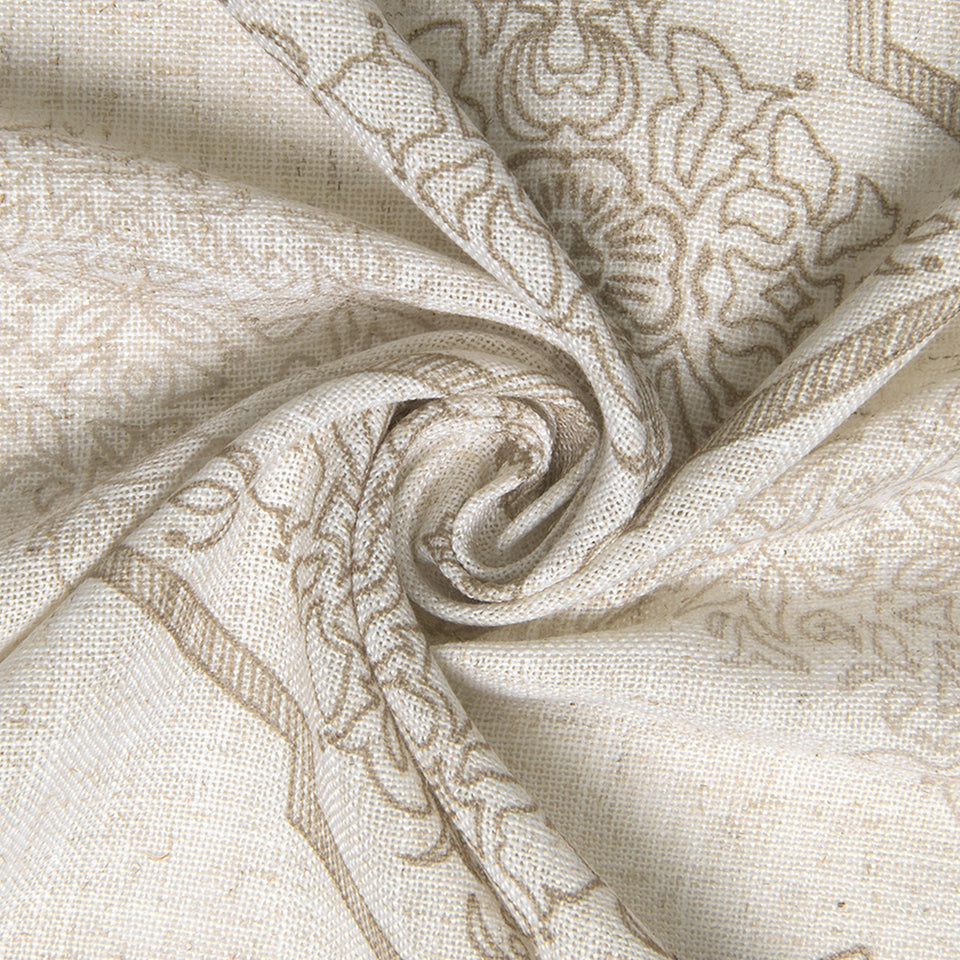 Damask Medallion Linen Blend Curtains