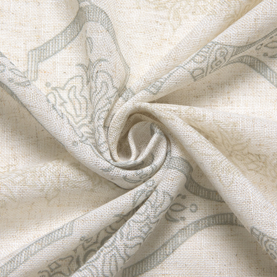 Damask Medallion Linen Blend Curtains
