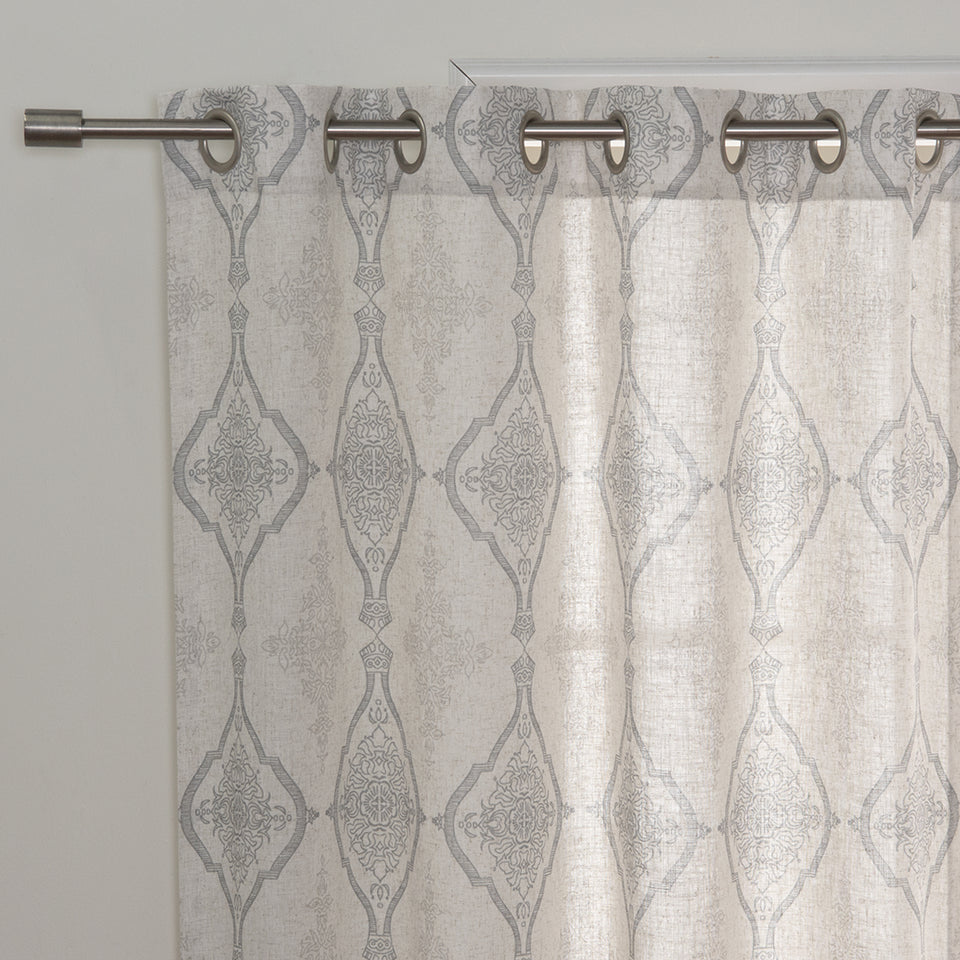 Damask Medallion Linen Blend Curtains