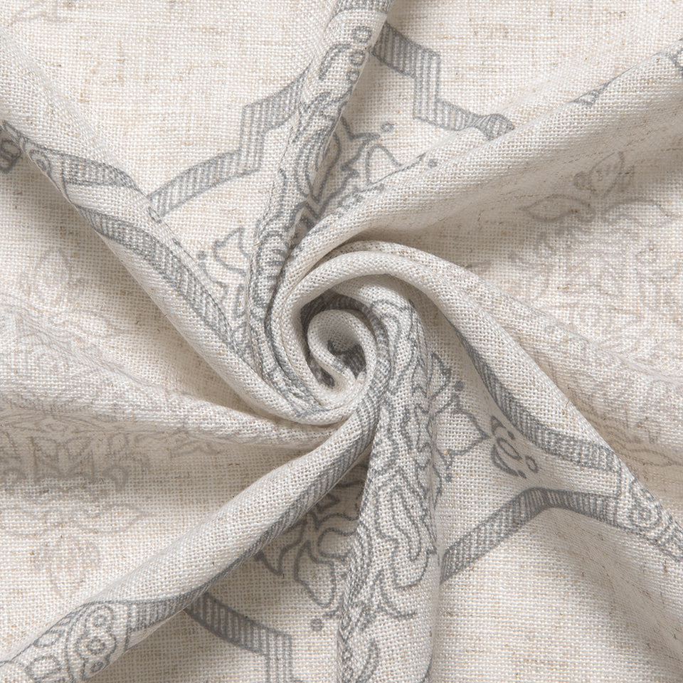 Damask Medallion Linen Blend Curtains