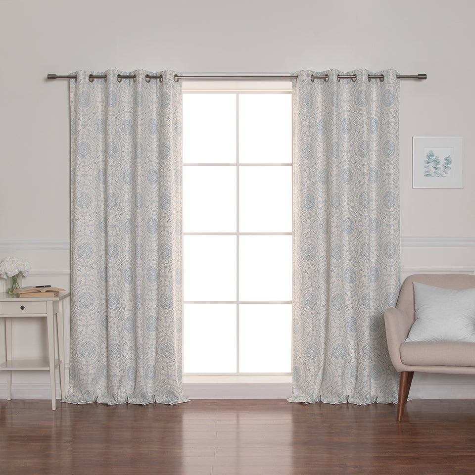 Circular Medallion Linen Blend Blackout Curtain