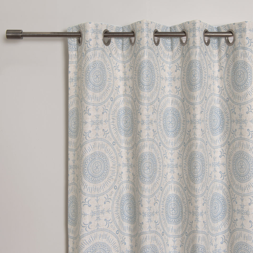 Circular Medallion Linen Blend Blackout Curtain