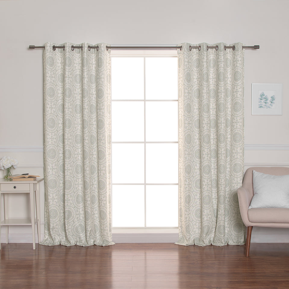 Circular Medallion Linen Blend Blackout Curtain