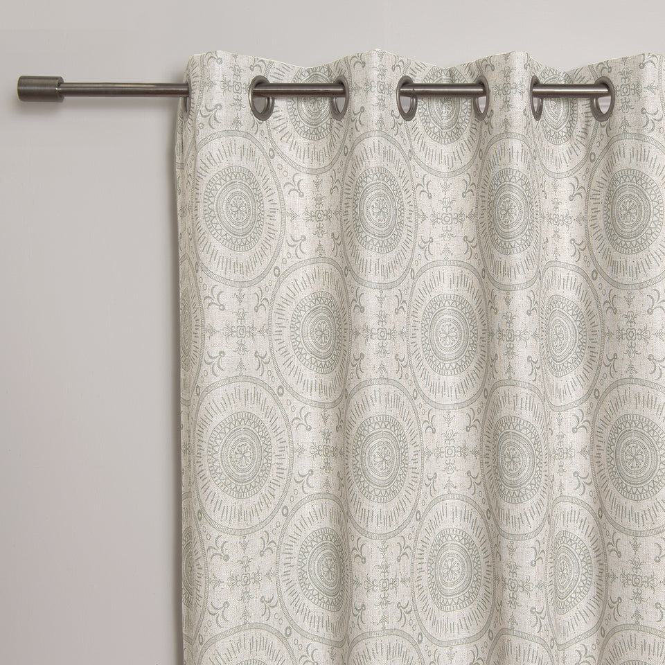 Circular Medallion Linen Blend Blackout Curtain