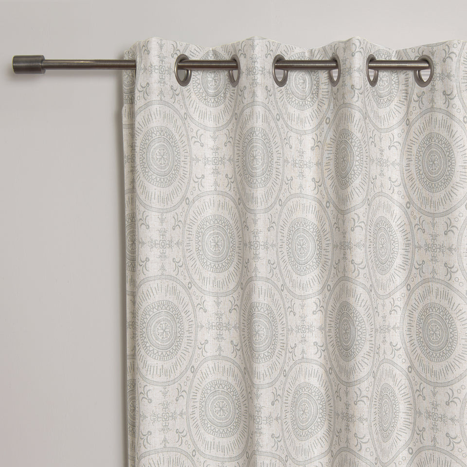 Circular Medallion Linen Blend Blackout Curtain