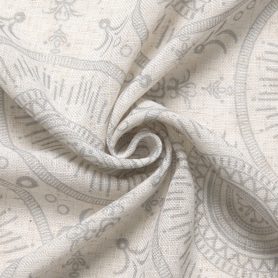 Circular Medallion Linen Blend Blackout Curtain