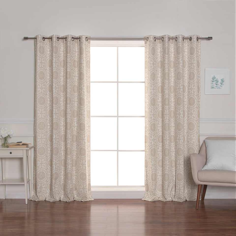 Circular Medallion Linen Blend Blackout Curtain