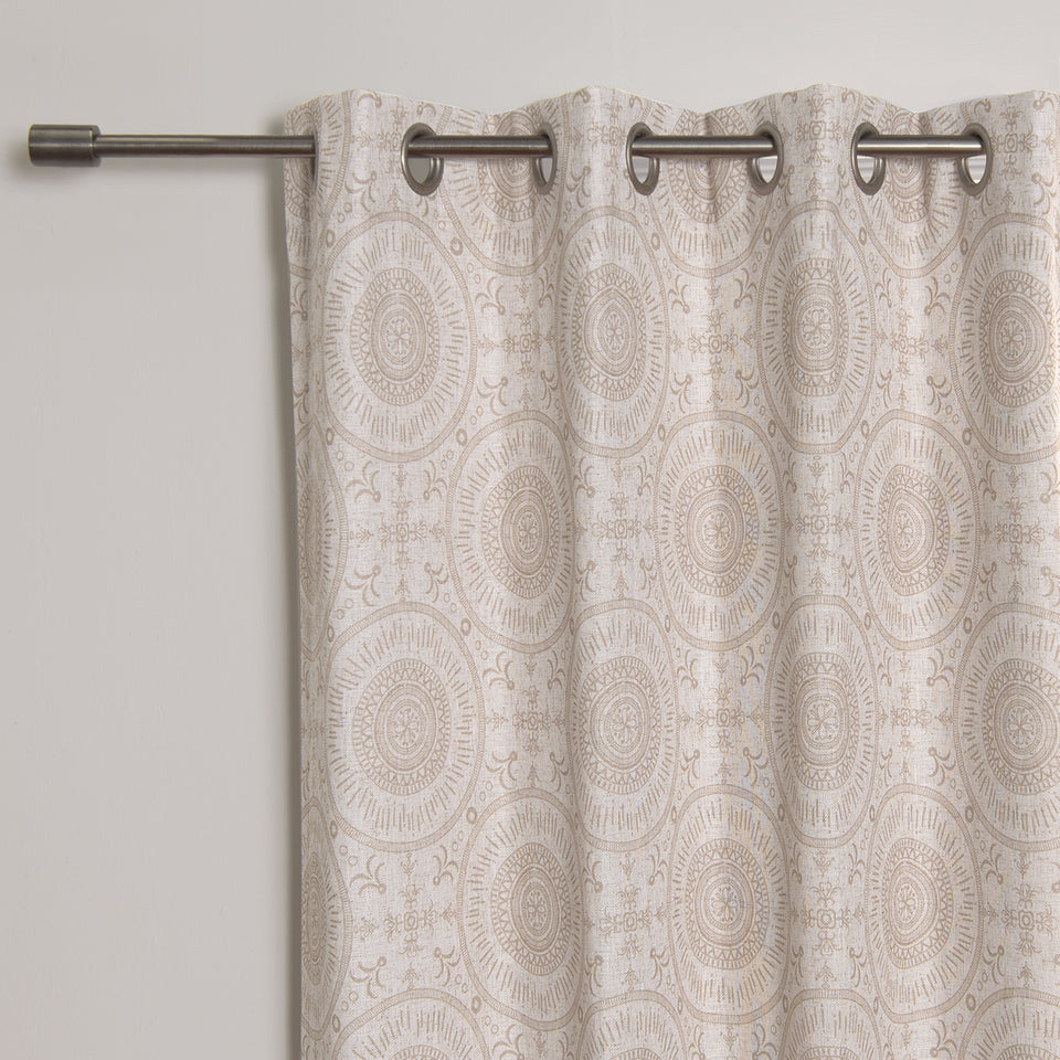 Circular Medallion Linen Blend Blackout Curtain