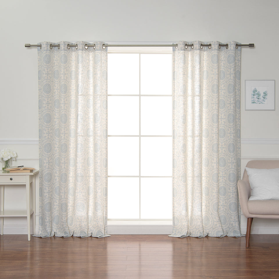 Circular Medallion Linen Blend Curtains