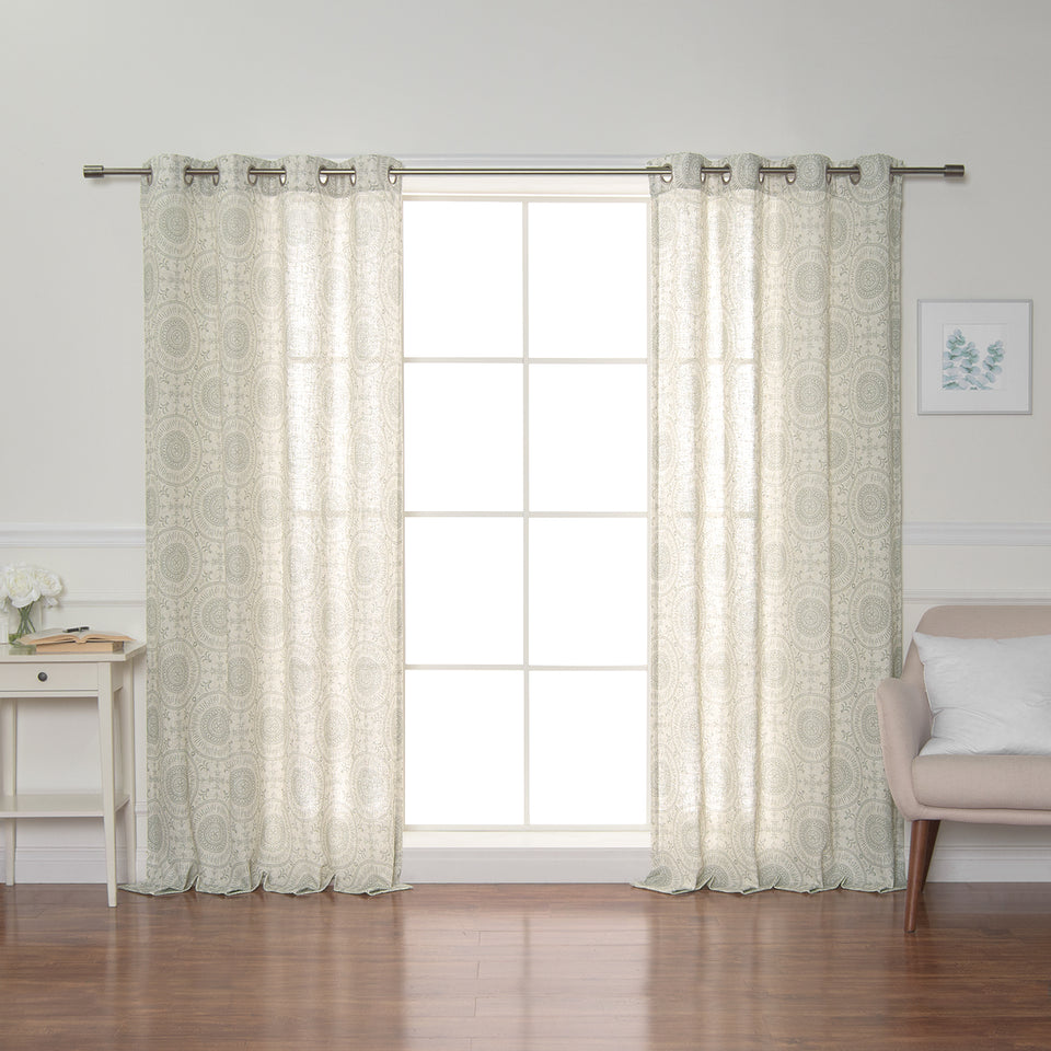 Circular Medallion Linen Blend Curtains