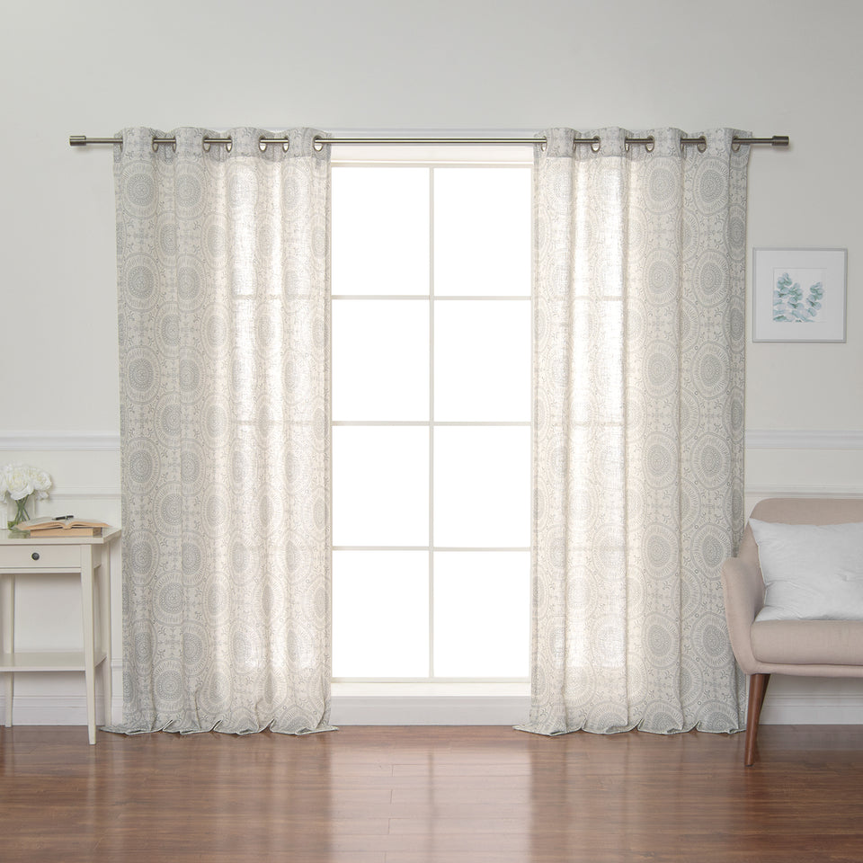Circular Medallion Linen Blend Curtains