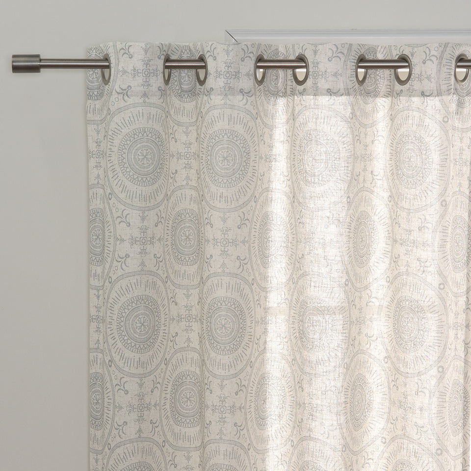 Circular Medallion Linen Blend Curtains