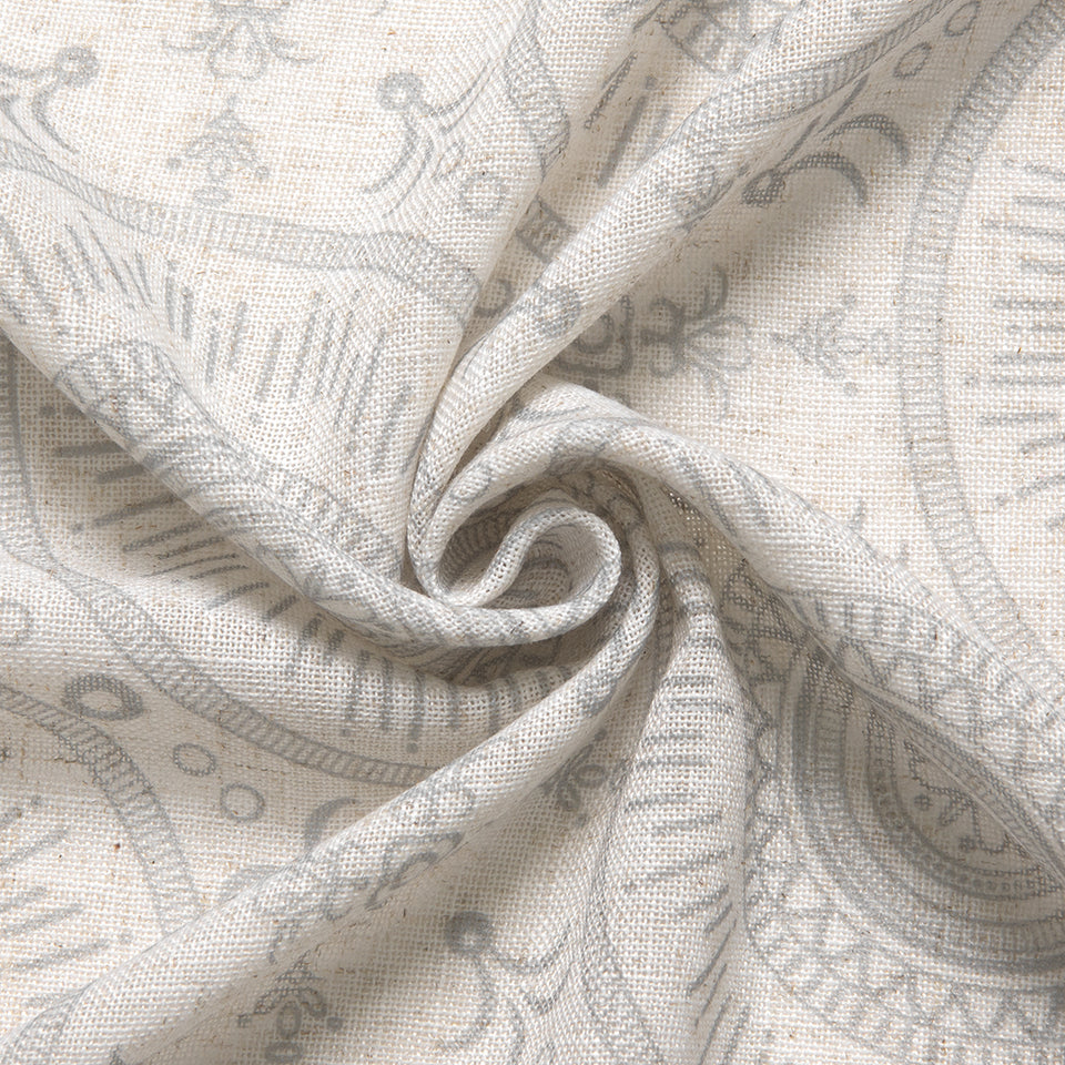 Circular Medallion Linen Blend Curtains