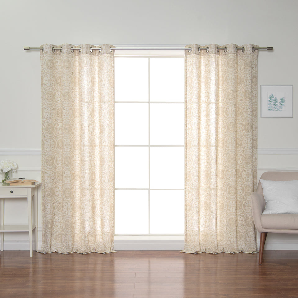 Circular Medallion Linen Blend Curtains