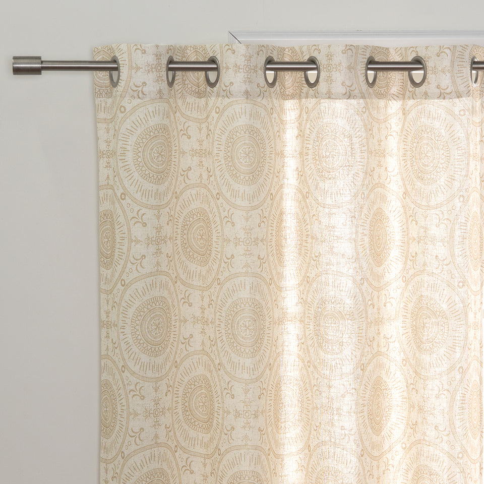 Circular Medallion Linen Blend Curtains