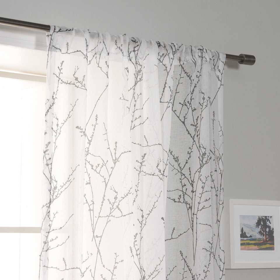 Sheer Watercolor Tree Branch Curtains