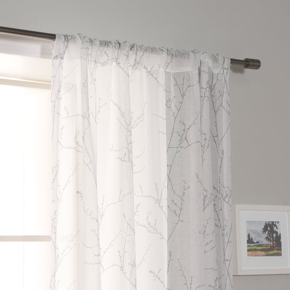 Sheer Watercolor Tree Branch Curtains