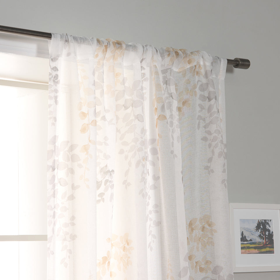 Sheer Watercolor Leaves Curtains