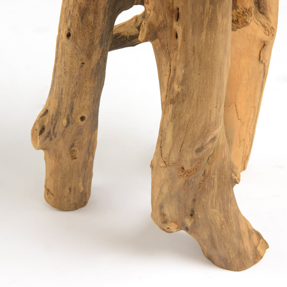 Abstract Teak Root Stool