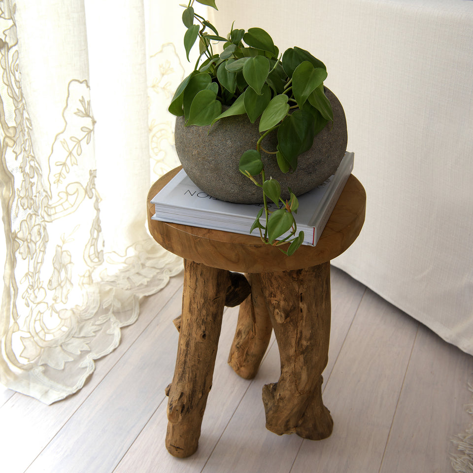 Abstract Teak Root Stool