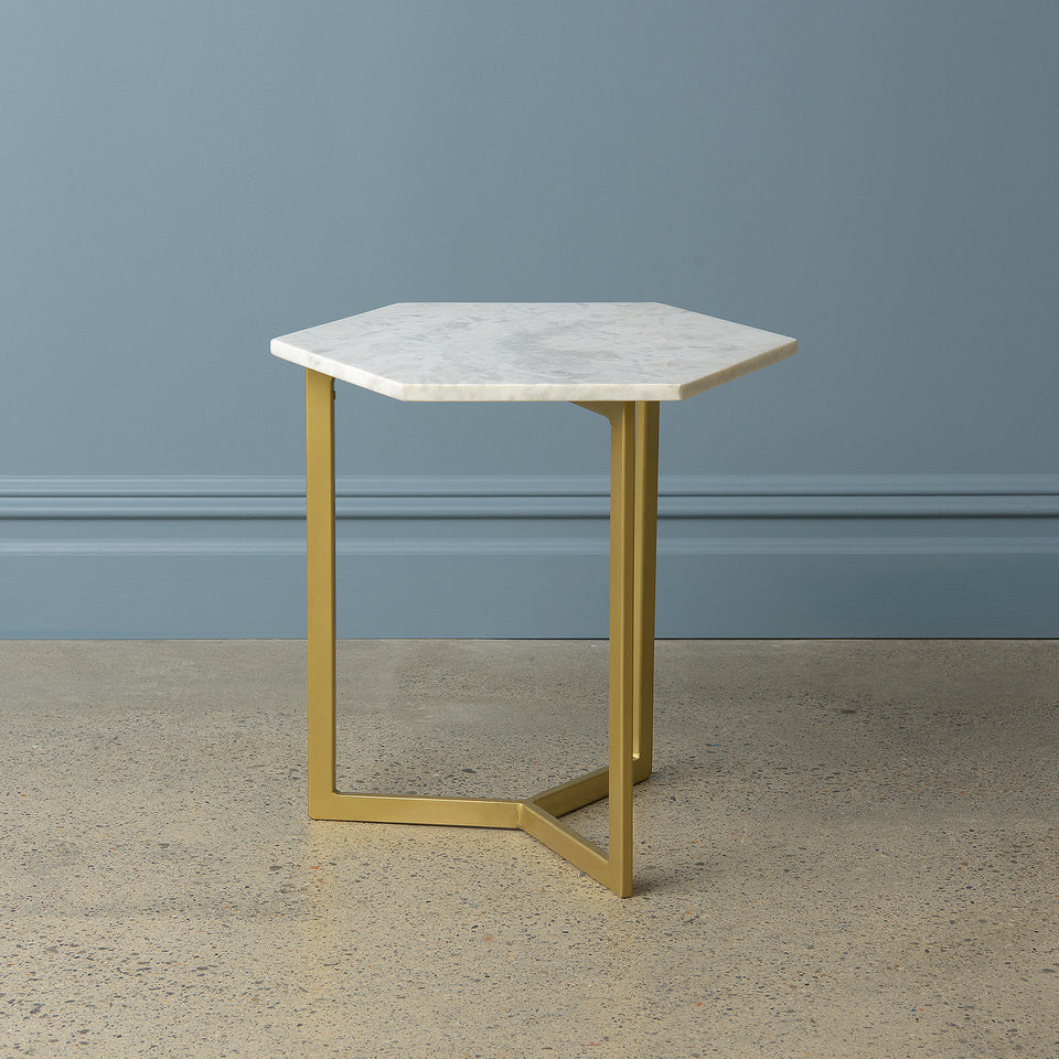 Piers Hexagon Marble Table