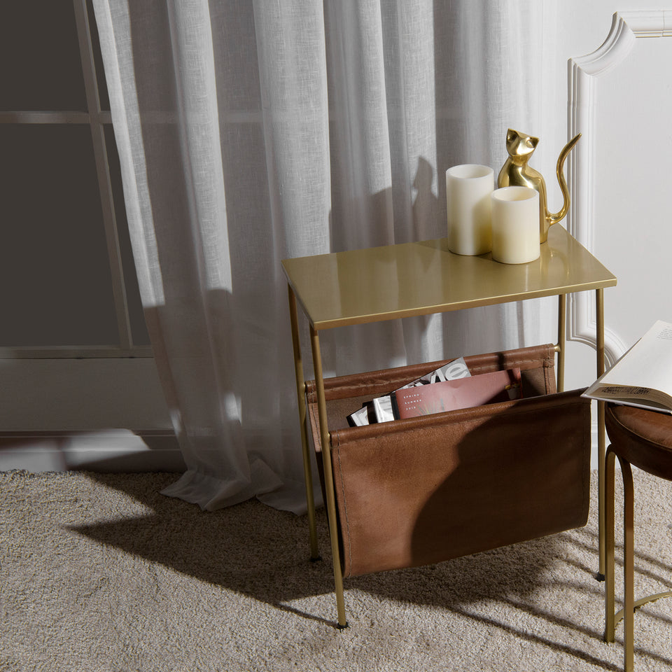 Orissa Brass Finish Pedestal Table