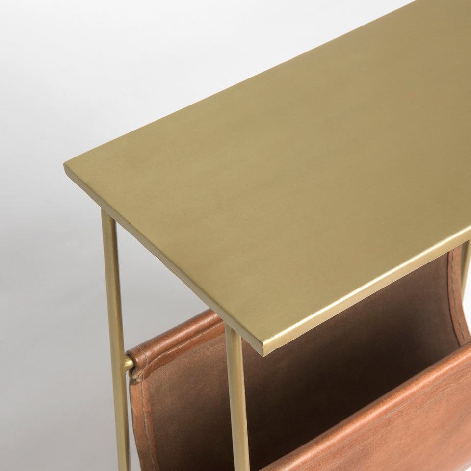 Orissa Brass Finish Pedestal Table