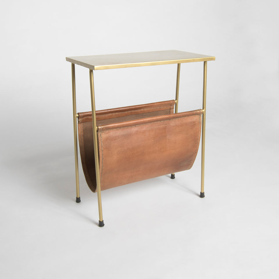 Orissa Brass Finish Pedestal Table